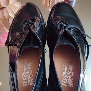 Salvatore Ferragamo Glossy Black Loafers